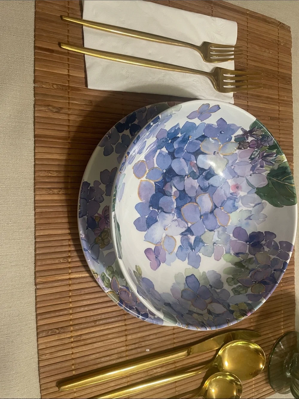 Floral Hydrangea Plates  - Elegant Home Dining
